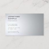 Stijlvolle Moderne Slanke Plain Silver Professiona Visitekaartje (Achterkant)