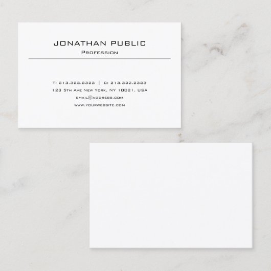 Stijlvolle, moderne, stijlvolle, elegante grafisch visitekaartje (Voorkant / Achterkant)