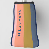 Stijlvolle moderne strepen mooie aardetinten op ma golfheadcover (Draai 90)