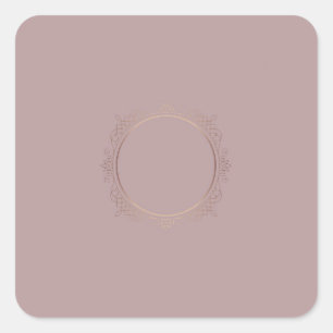 Stijlvolle moderne trendy roze gouden lege sjabloo vierkante sticker