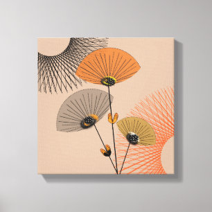 Stijlvolle, moderne, tussentijdse illustratie canvas afdruk