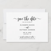Stijlvolle moderne typografie script één foto brui save the date (Achterkant)