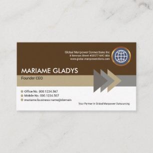 Stijlvolle moderne vliegwieltjes Stripe Founder CE Visitekaartje