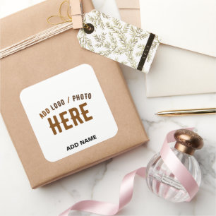 STIJLVOLLE MODERNE  WITTE MERK CADEAU VIERKANTE STICKER