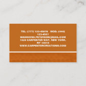 Stijlvolle moderne Wooden Carpentry-constructie Visitekaartje (Achterkant)