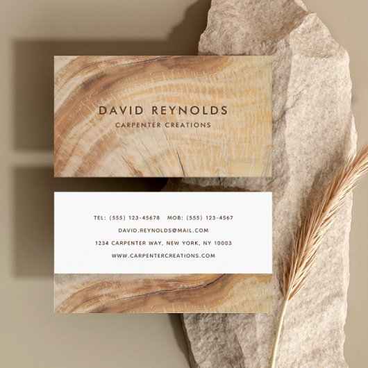 Stijlvolle moderne Wooden Carpentry-constructie Visitekaartje