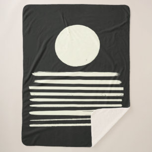 Stijlvolle moderne zwart-wit Abstracte kunst Sherpa Deken