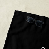 Stijlvolle moderne zwarte grijze monogram naam sch strandlaken (In situ)