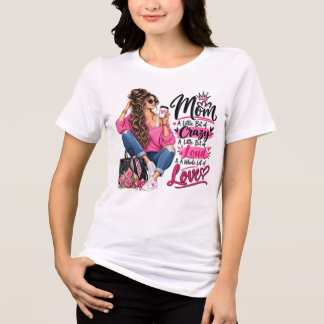 Stijlvolle moeder een beetje gek heel veel liefde Tri-Blend shirt