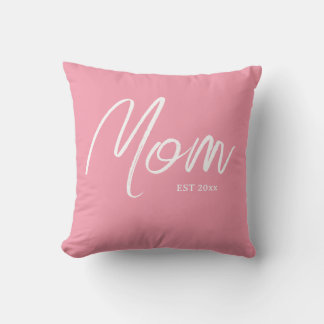 Stijlvolle Moeder Script Roze met vastgesteld Jaar Kussen
