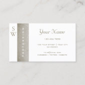 Stijlvolle moeder van Parelwijn en wit met monogra Visitekaartje (Achterkant)