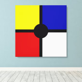 Stijlvolle Mondriaan Geïnspireerde Kunst & Basiskl Canvas Afdruk (Insitu (Houten vloer))