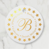 Stijlvolle Monogram Adres Sterren Bedankjes Labels (Voorkant)