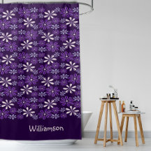 Stijlvolle monogram donker Paarse bloemendoedel