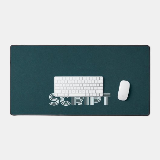 Stijlvolle Monogram Donkergroen Script Waterfles Bureaumat (Keyboard & Muis)
