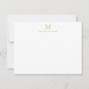 Stijlvolle Monogram Eenvoudig Formeel Elegant Faux Notitiekaartje