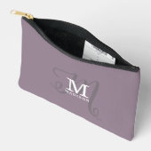 Stijlvolle Monogram en Naam Kalligrafie Paarse Etui (Open)
