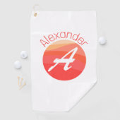 Stijlvolle monogram gekleurde letter Een golfhandd Golfhanddoek (Insitu)