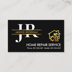 Stijlvolle monogram Gold Placard Border Contractor Visitekaartje