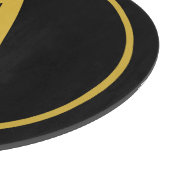 Stijlvolle Monogram Initiaal Letter Goud Kleur Zwa Snijplank (Hoek)