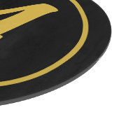 Stijlvolle Monogram Initiaal Letter Goud Kleur Zwa Snijplank (Hoek)