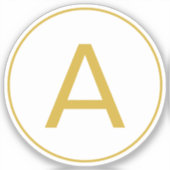 Stijlvolle Monogram Initiaal Letter Gouden Kleur W Sticker (Voorkant)