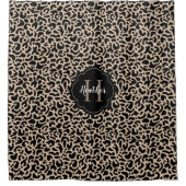 Stijlvolle monogram luipaard afdrukken douchegordijn (Voorkant)