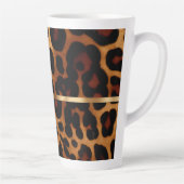 Stijlvolle monogram luipaard print latte mok (Rechts)