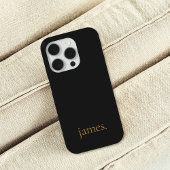 Stijlvolle Monogram Mannelijk Vrouwelijk Zwart Gou Case-Mate iPhone Case