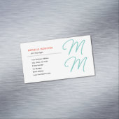 Stijlvolle Monogram Moderne Minimalistische Plain Magnetisch Visitekaartje (Voorbeeld)