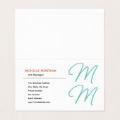 Stijlvolle Monogram Moderne Minimalistische Plain Visitekaartjes (Buitenkant ongevouwen)