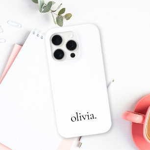 Stijlvolle monogram Moderne minimalistische witte  iPhone 15 Pro Case