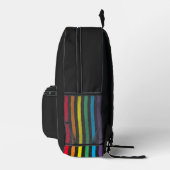 Stijlvolle Monogram Rainbow Pride Stripes Bedrukte Rugzak (Rechts)