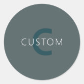 Stijlvolle Monogram Sjabloon Ronde Sticker (Voorkant)