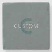 Stijlvolle  Monogram Sjabloon Stenen Onderzetter (Voorkant)