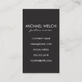 Stijlvolle Monogram verticale strepen Visitekaartje (Achterkant)