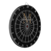 Stijlvolle Monogram Zwart Goud Elegant Girly Scrip Dartbord (Voorkant Links)