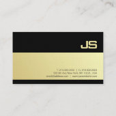 Stijlvolle Monogrammed Zwart Goud Design Plain Lux Visitekaartje (Achterkant)