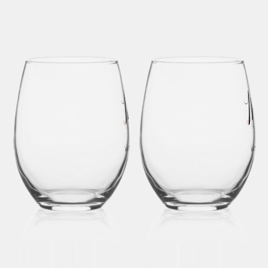 Stijlvolle Mr & Mrs Custom Achternaam & Datum Huwe Wijnglas Zonder Voet (Rechts)
