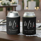 Stijlvolle Mrs Custom Last Name & Date Wedding Blikjeskoeler