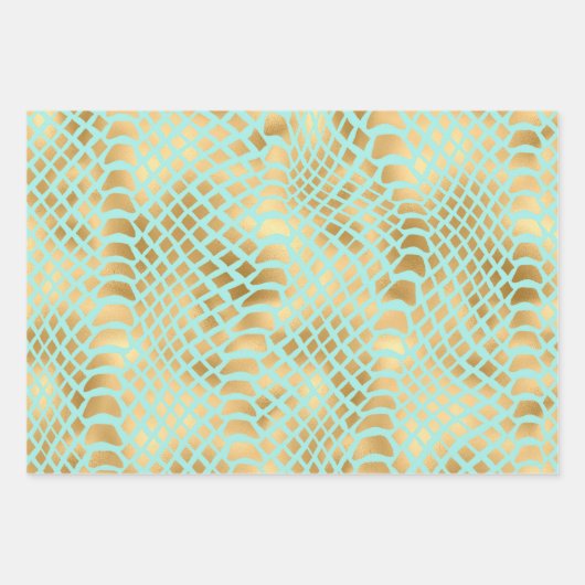 Stijlvolle munt en goud inpakpapier vel (Voorkant 2)