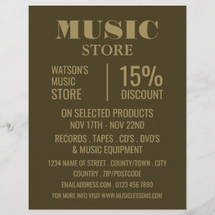 Stijlvolle muziekwinkel Adverteren Flyer