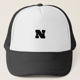 Stijlvolle N Monogram Custom Wit en Zwart-Pet Nice Trucker Pet