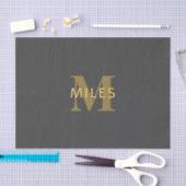 Stijlvolle naam en monogram | Goud en donkergrijs Tissuepapier (Craft)