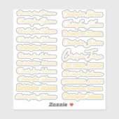 Stijlvolle naam Handtekening Gold Text Script Kiss Sticker (Vel)