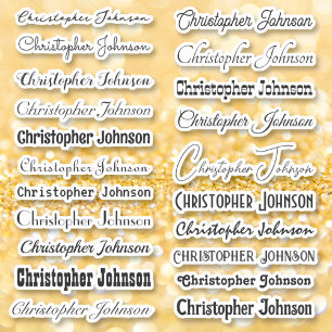 Stijlvolle naam Handtekening Zwarte tekst Script K Sticker