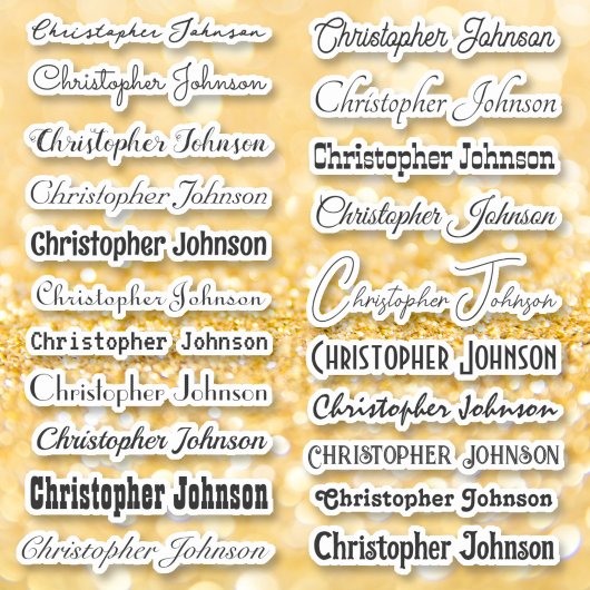 Stijlvolle naam Handtekening Zwarte tekst Script K Sticker