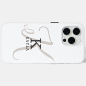 Stijlvolle naam met kalligrafie Monogram op wit Case-Mate iPhone Case (Achterkant (horizontaal))