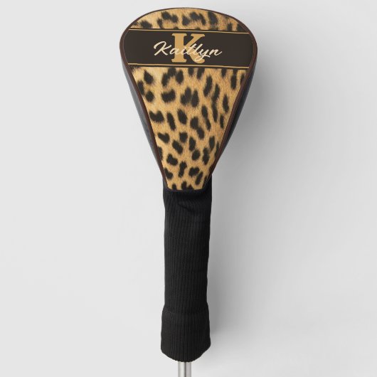 Stijlvolle naam van het afdrukmonogram golfheadcover (Voorkant)