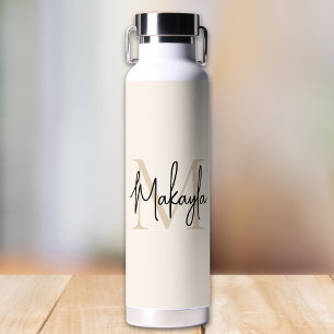 Stijlvolle naammonogram  waterfles